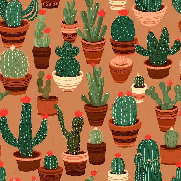 cactus plants pattern