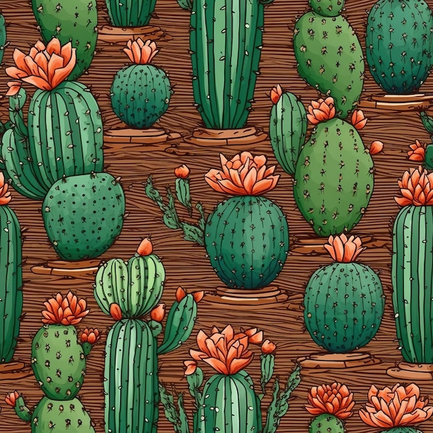 рисунок кактусовых растений