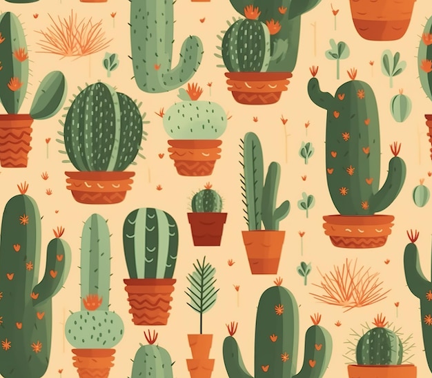 cactus plants pattern