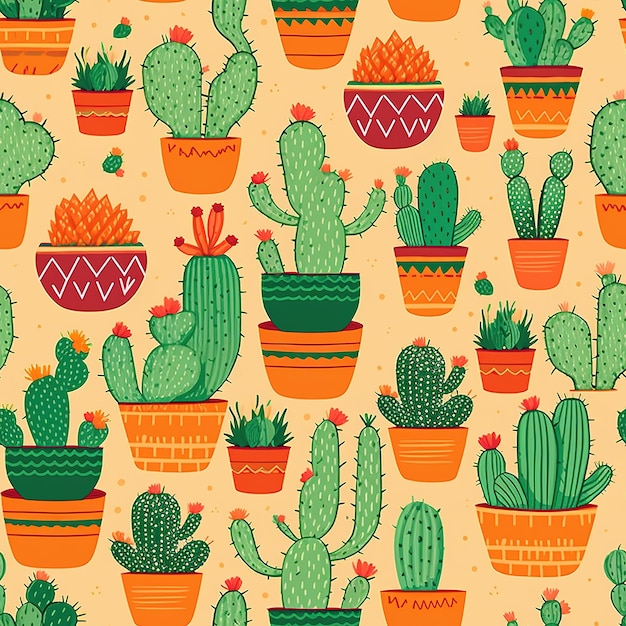 cactus plants pattern