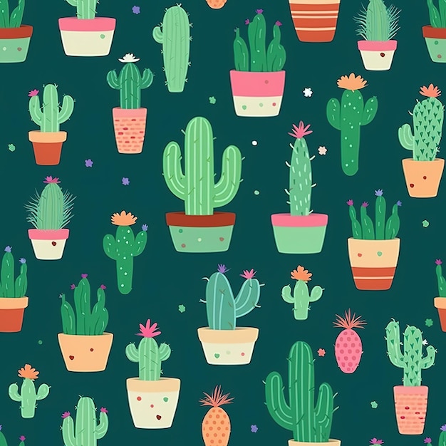 cactus plants pattern