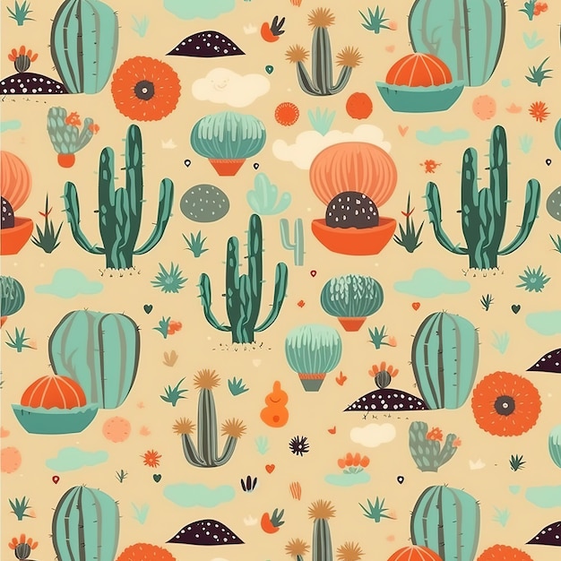 cactus plants pattern