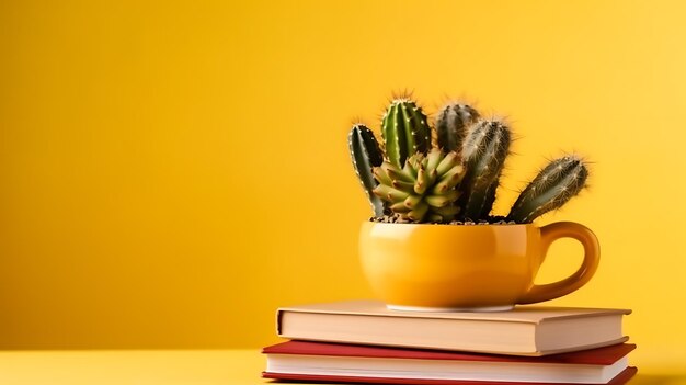 Cactus in a pot Closeup