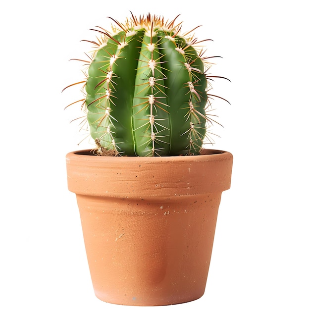 Photo cactus in a pot on a white background closeup