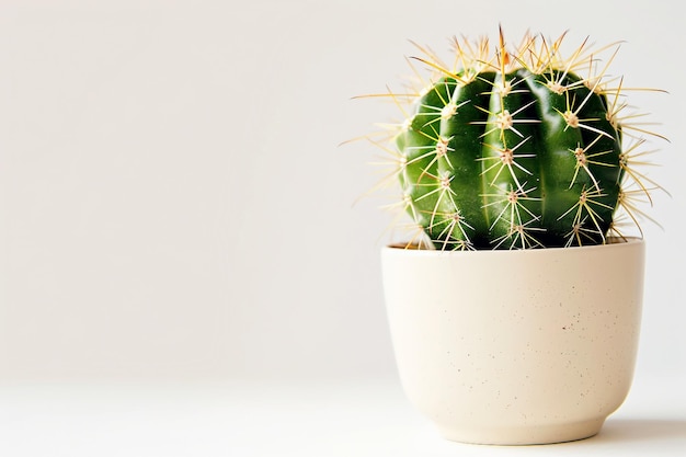 Cactus in Pot On White Background