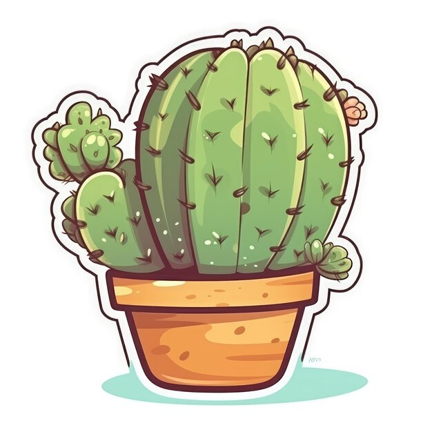 Cactus sticker isolaat ai gegenereerd