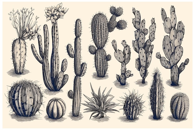 Photo cactus vector art illustrations