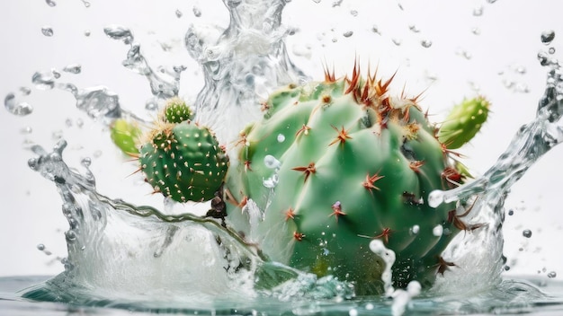 cactus on water splsah