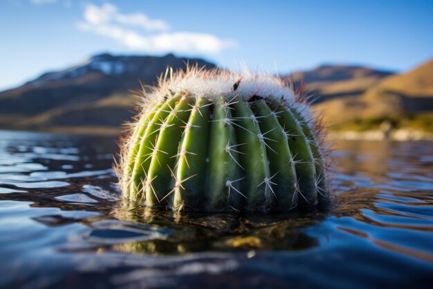 Photo a cactus in the water