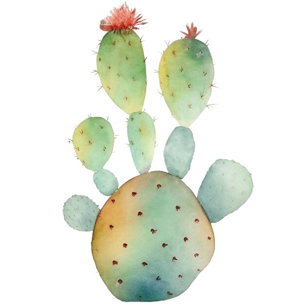 Photo cactus watercolor illustrationsucculent and cacti prints elements