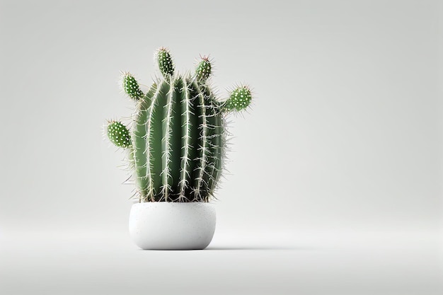 A cactus in a white pot with the word cactus on it