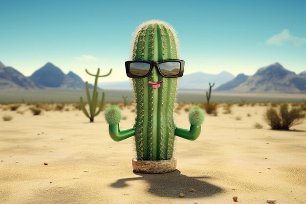 Photo cactus with fitness or yoga activities in nature