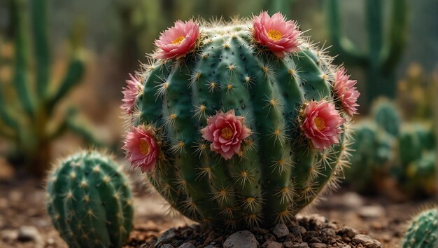 a cactus with flowers and a cactus with the name quot peony quot on itctus