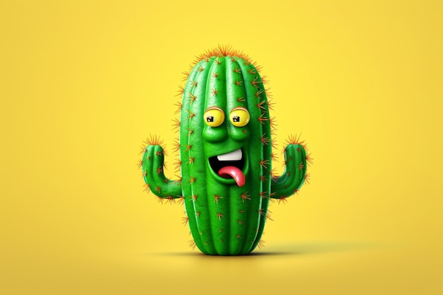 A cactus with a funny face is made by a cactus.