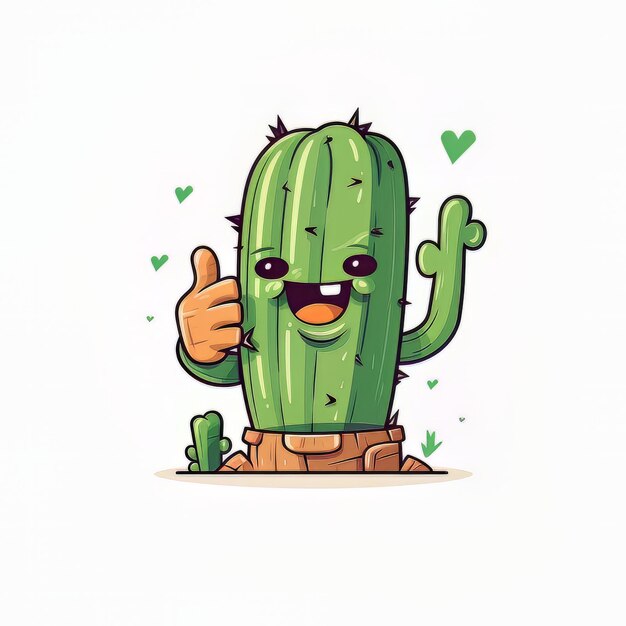 A cactus with a happy face and a happy face.