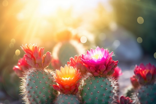 Cactus with nature background close up