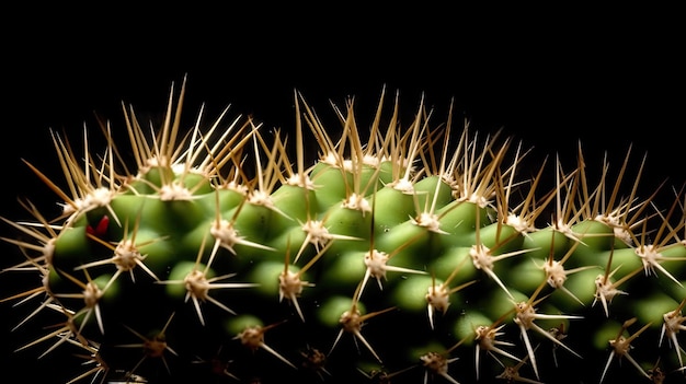 A cactus with the top of it that has the spines on it.