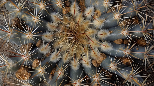 Photo a cactus with a yellow flower in the center