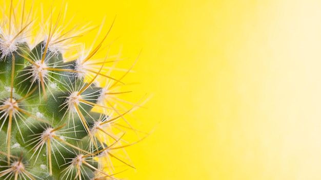 Cactus on a yellow background close up