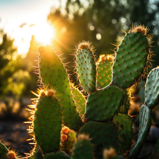 Photo cactuses in peruvian desert