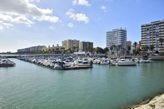 Cadiz Spain 06 november 2019 Boats and sailing yachts in the port
