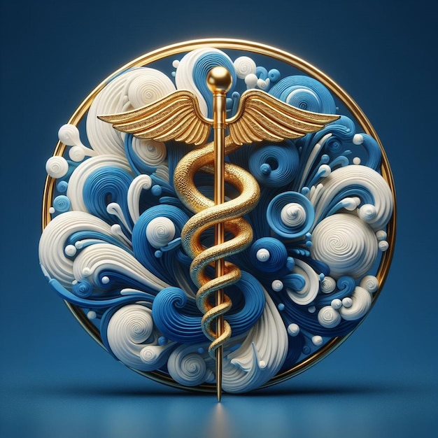 Photo caduceus symbol and icon for international doctors day