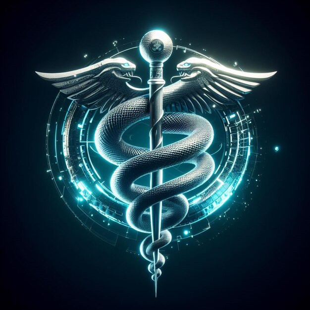 Photo caduceus symbol and icon for international doctors day