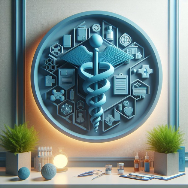 Photo caduceus symbol and icon for international doctors day