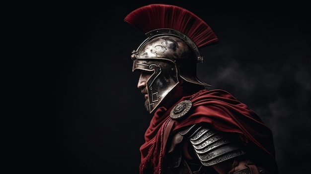 Photo caesar roman centurion with armor and helmet