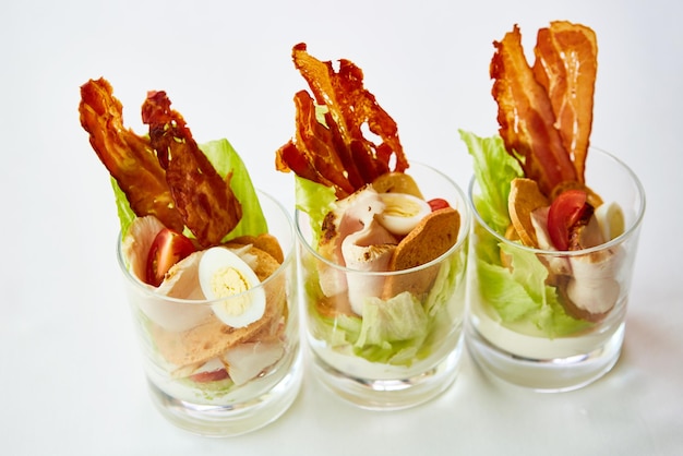 Caesar Salad served in glass