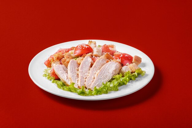 Caesar salad with chicken for the menu