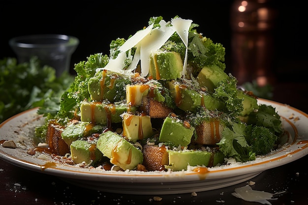 Caesar Salad with a Drizzle of Truffle Oil