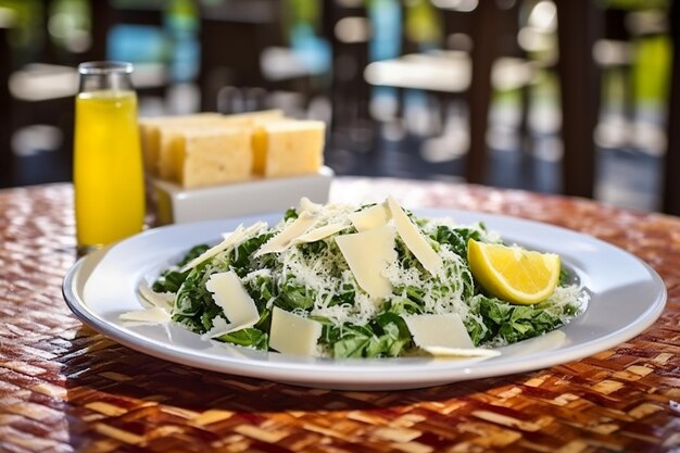 Photo caesar salad with a sprinkling of delight