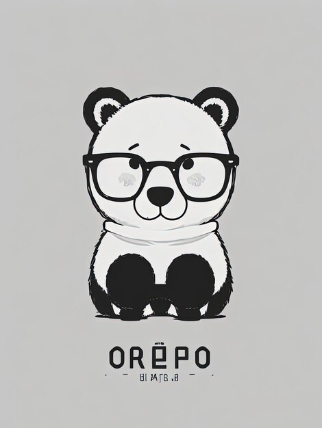 Photo cafe bear oso con gafas logo