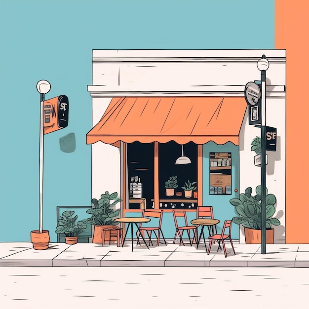 Photo cafe delights a charming illustration of a new orleans coffee shop