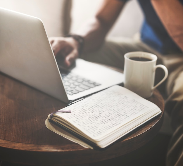 Cafe koffie Casual communicatie Internet Concept