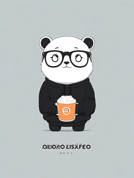 Cafe Oso Bear con Gafas Logo