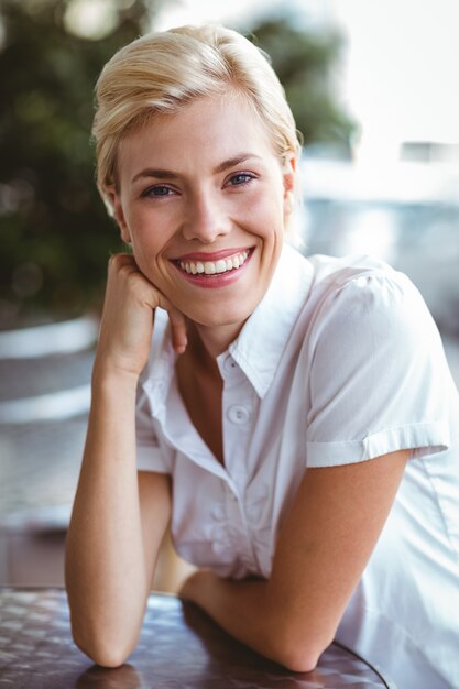  Cafe owner smiling at the camera