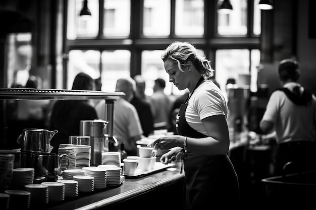 Cafe-personeel op het werk