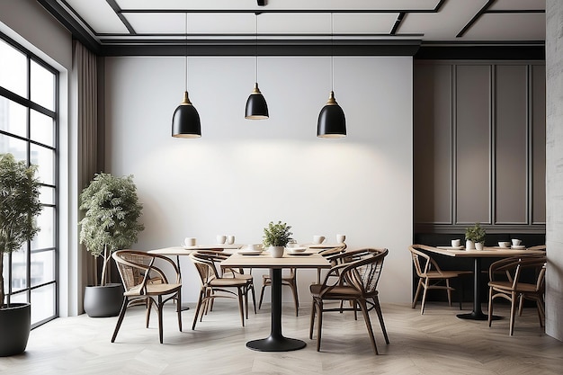 Кафе или ресторан Мокет с пустым белым пространством с пустым пространством для размещения вашего дизайна