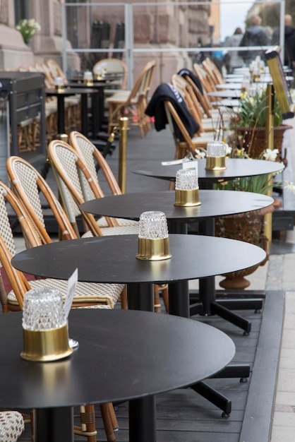 스웨덴 스톡홀름 카페 테이블과 의자