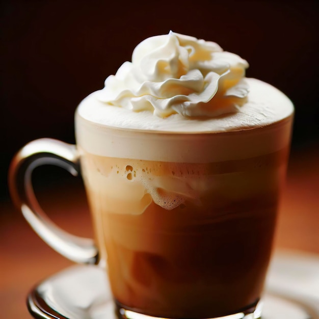 Caffee latte with whipped cream