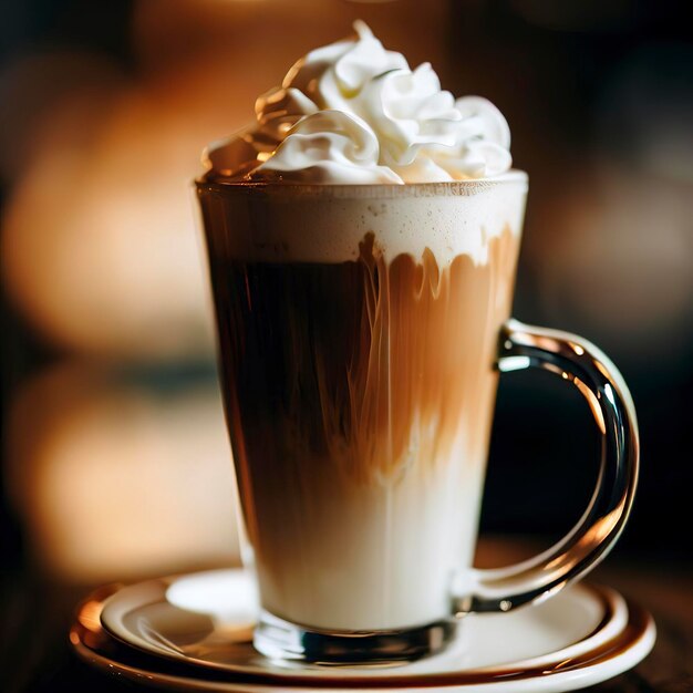 Caffee latte with whipped cream