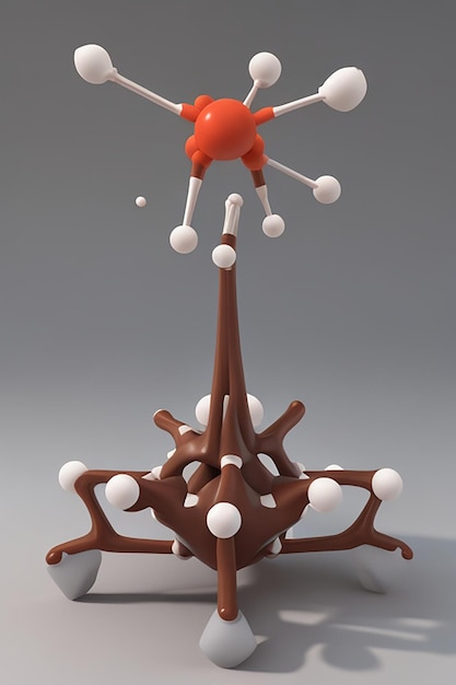 Photo caffeine molecule 3d