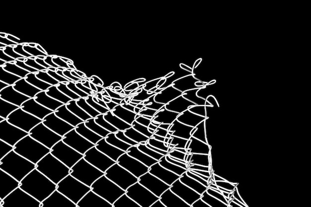 The cage metal net on black background