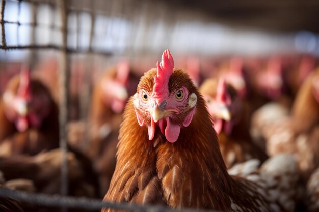 Caged Desolation The Tragic Life of Factory Farm Chickens Generative AI