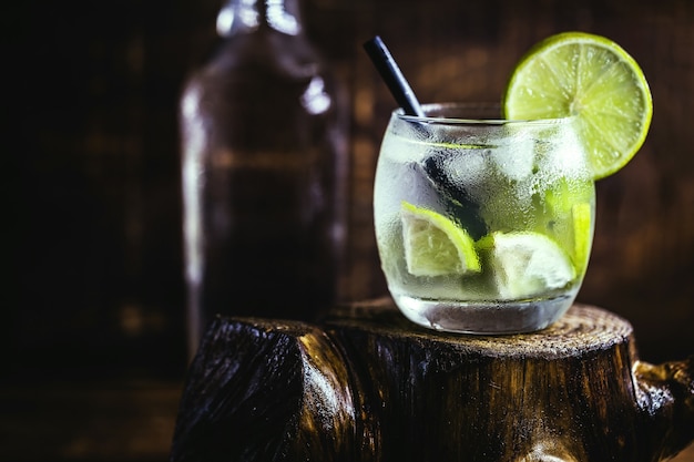 Caipirinha cocktail, close-up