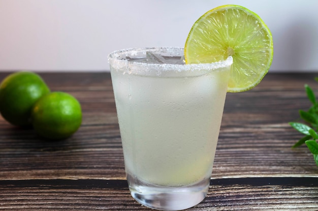 Caipirinha a typical Brazilian lemon drink Selective focus