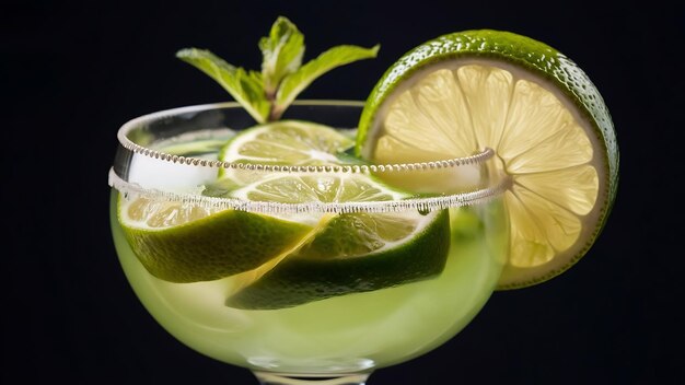 Photo caipiroska coktail in glass