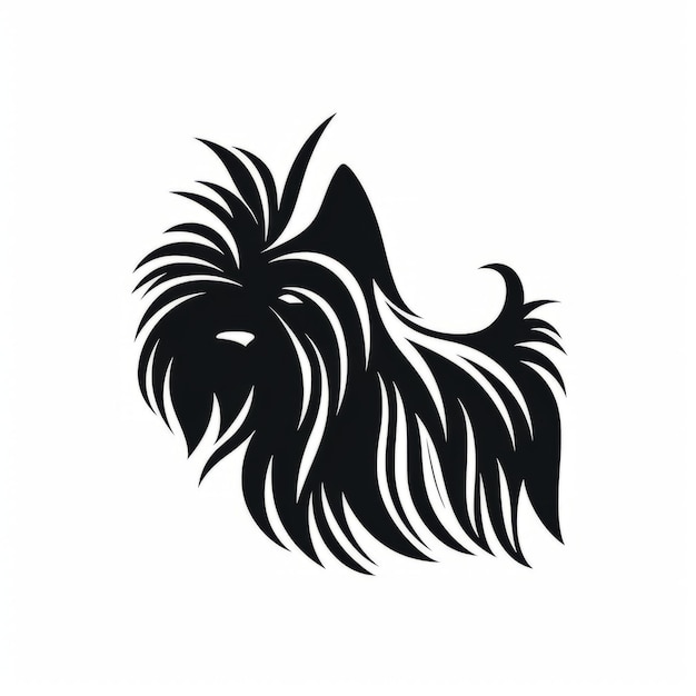 Cairn Terrier silhouette Black and white vector illustration